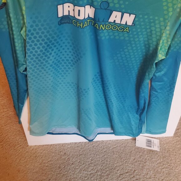 Ironman Official Aqua Blue Long Sleeve Running Shirt - Size Medium - NWT - Picture 3 of 8